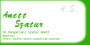anett szatur business card